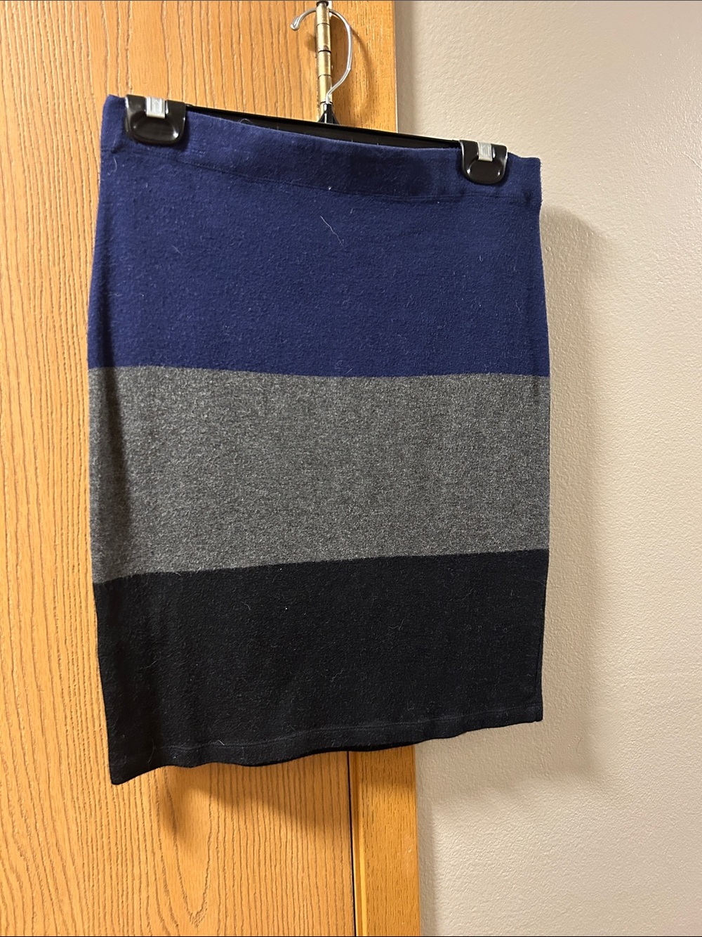 Max Studio Navy, Gray & Black Colorblock Pencil Skirt